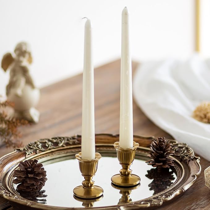 Romadedi Gold Candlestick Candle Holders, Brass Color, Victorian Style by ROMADEDI