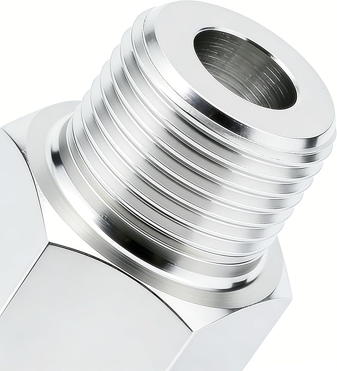 304 Stainless Steel M20*1.5 Female Thread x 1/8" NPT Male Adapter Metric - Image 6