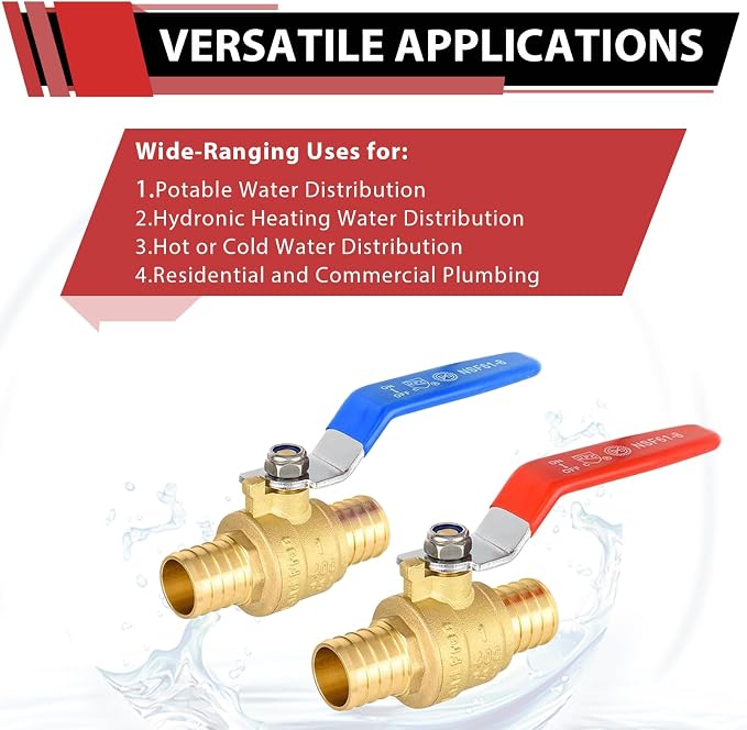 20-Pack EFIELD 1-Inch Pex Crimp Full Port Shut-off Brass Ball Valve - Image 4
