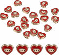 MECCANIXITY 20 Pcs Heart Evil Eye Beads Colorful Flat Loose Spacer Evil Eye Charms for DIY Bracelet Earrings Necklace Crafts Jewelry Making, Red