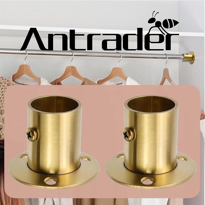 Antrader 4Pcs 1" Stainless Steel Adjustable Closet Rod Flange Holders, Set - Image 5