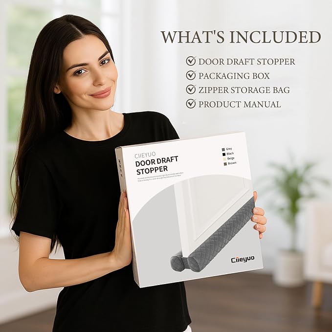 Ciieyuo Velvet Door Light Blocker, Adjustable 26–30 Inches | Door bottom seal - Image 6