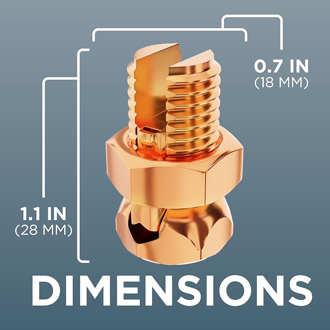 THE CIMPLE CO 10 Pack, Size #6 Copper Split-Bolt Connectors 6 AWG - Image 6