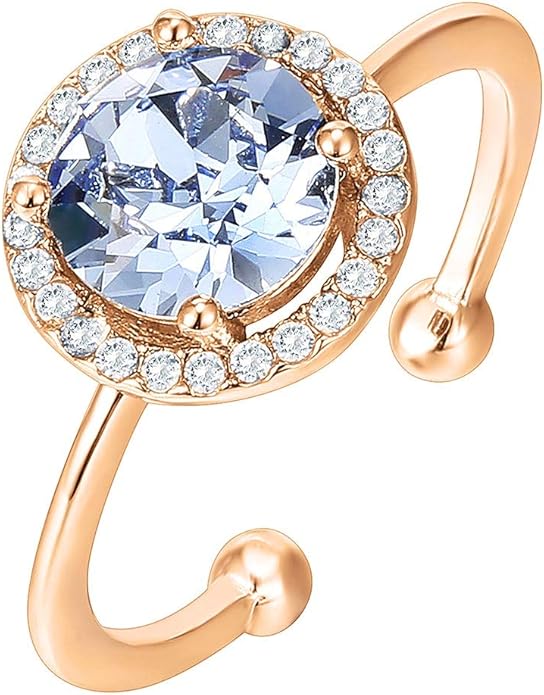 PAVOI 14K Gold Plated Crystal Birthstone Rings | Rings For Women