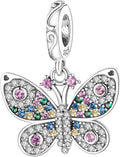 MULA 925 Sterling Silver Charms for Bracelets and Necklaces Airplane Passport Dangle Pendants Beads Butterfly Dragonfly Charms Jewelry Charm for Women