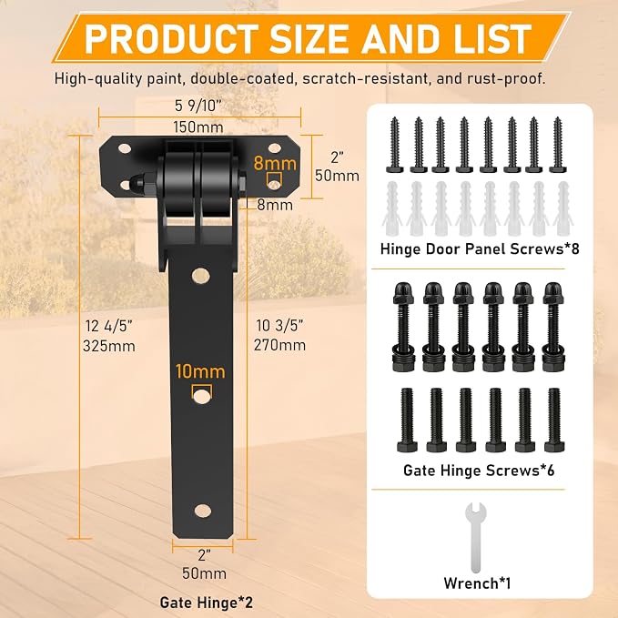 Heavy Duty Gate Hinges, 900 Lbs Capacity and Sealed Built-in Ball Bearings | - Image 5