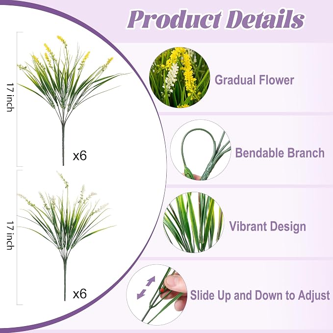 Ammyoo Artificial Faux Plants for Outdoor Spring Decoration, Fake Flowers - Image 2