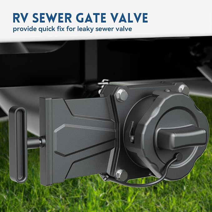 DUMPMAN RV Sewer Gate Valve, Shut Off Waste Valve | Leak-proof Cap, water flow - Image 2