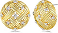 SNGIA18K Gold Plated Dangle Textured Ribbed Irregular Large Leaf Statement Earrings for Women by SNGIA, Handmade Dramatic Geometric Trendy Summer Drop Leaf Flower Jewelry Gifts, Bold Beachy Vintage Plant Fashion Drop Accessories, Vintage Nickle Free Fl...