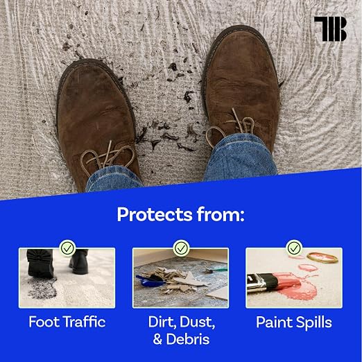 TapeManBlue Carpet Protection Film, 36 inch x 500 Foot roll, Self Adhesive - Image 3