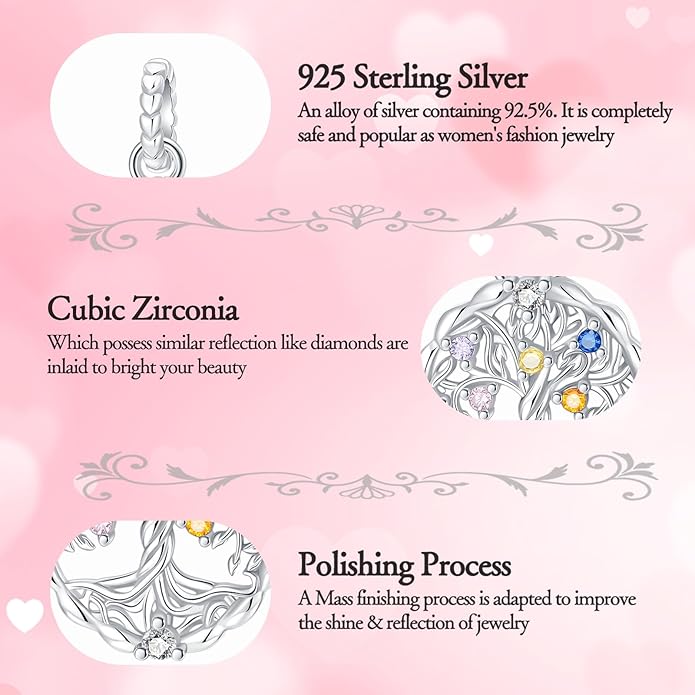 925 Sterling Silver Charms for Bracelets and Necklaces Charms for Women Fashion Jewelry for Women Friend and Mother