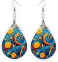 Teardrop Wood Earrings Light Weight Printed Image Dangle Jewelry, Fun and Funky Earrings