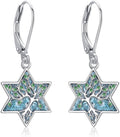 Tree of Life Earrings Sterling Silver Celtic Tree of Life Abalone Shell Dangle Drop Earrings for Women Jewelry