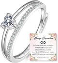 OOOPEL Sterling Silver Adjustable Ring S925 Silver Rings for Women Cubic Zirconia Twist Love Knot Dainty Ring Silver Minimalist Open Finger Rings Silver Thumb Sterling Silver Ring