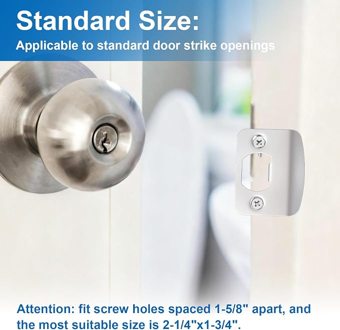 4 Sets Door Striker Plates, Door Latch Plate Doors Frame Repair Kit Strike Plate - Image 4