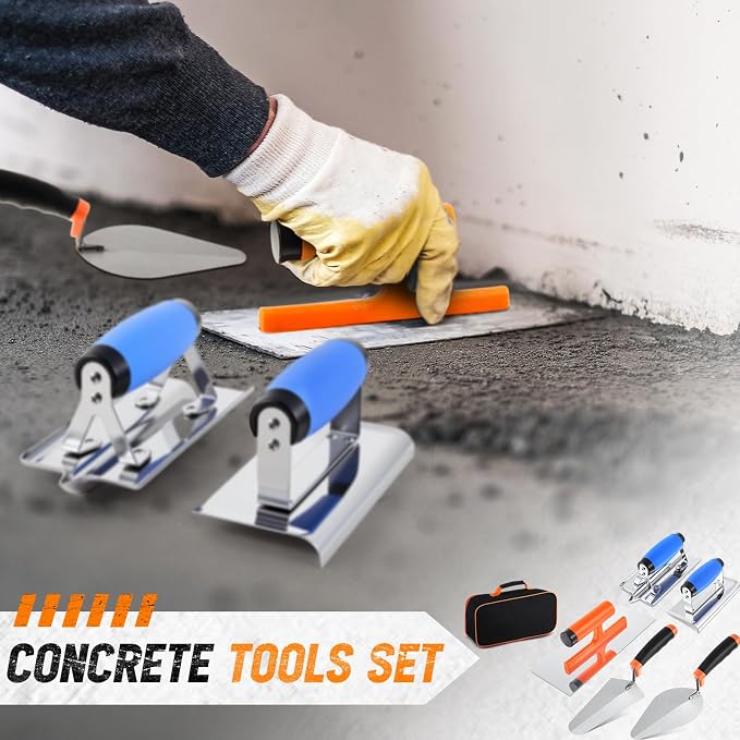 6pcs Concrete Hand Tools Set Masonry Tools Includes Stainless Steel Concrete - Image 4