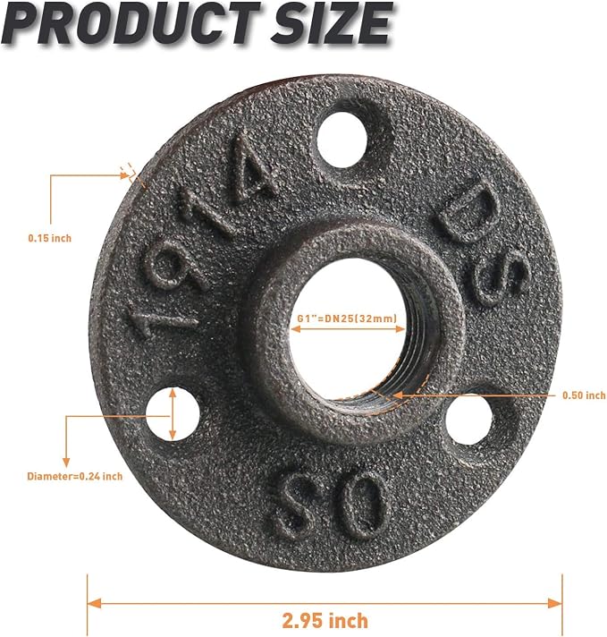 1" Floor Flange, Home TZH Malleable iron Pipe Fittings - Image 2