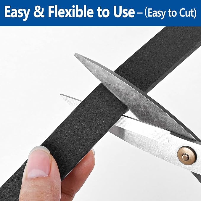 Kikerike Self Adhesive Foam Tape Weatherstrip 1/4In x 1/8In x 66Ft High Density - Image 4