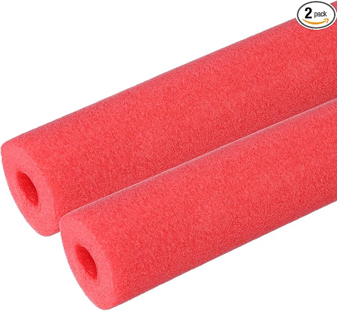 PATIKIL Pipe Insulation Foam Tube Foam Pipe Tubing Covers Red 2Pcs | 1" ID x by PATIKIL