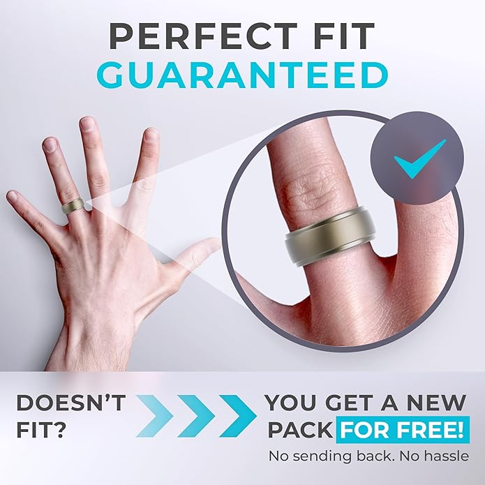 ThunderFit Men's Silicone Rings 10mm Wide 2.5mm Thick Rubber Bands, Breathable, Variety Multipack 1-10