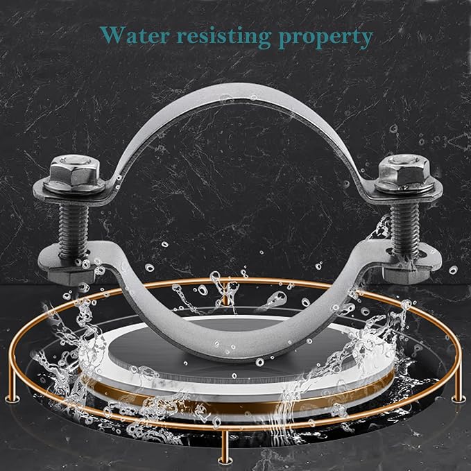 AKIHISA 2 Pcs 127-133mm Range Heavy Duty Rigid Handleless Flat Pipe Bracket - Image 4