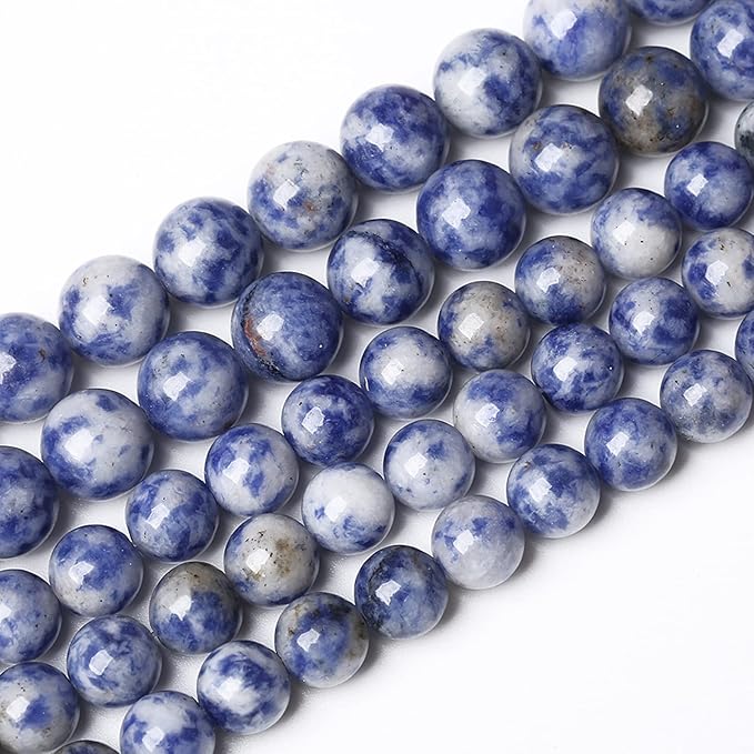32PCS 12mm Natural Sodalite Beads Round Loose Stone Beads for Jewelry Making DIY Energy Stone Healing Power Bracelet 15"