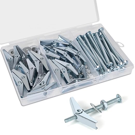 92pcs 3/16 Inch Heavy Duty Drywall Anchors, 23 Sets | Toggle Bolts and Wing by Aovchei
