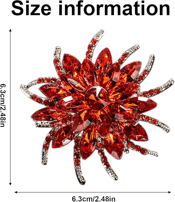 Wanheart Sunflower Brooch Pin Rhinestone Crystal Flower Jewelry Vintage Elegant Brooch for Women Dress Hat Bag Accessories