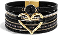 VIBILIA Boho Leather Wrap Bracelets for Women Multi-Layer Bracelets with Strong Clasp Jewelry for Women