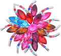Rhinestone Large Flower Brooches Pins for Women Fashion Sparkly Crystal Sunflower Statement Brooch Unique Wedding Party Suit Dress Jewelry Accessories