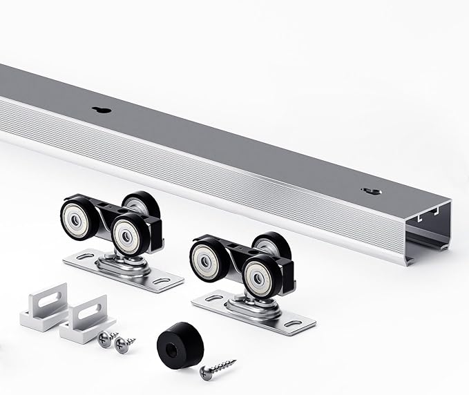 EaseLife 8FT/96in Sliding Pocket Door Hardware Kit, Commercial Grade, Aluminum by EaseLife