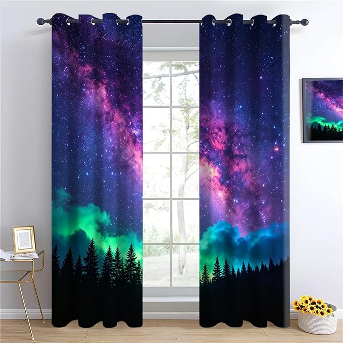fluorescent forest Blackout Curtains - Image 4