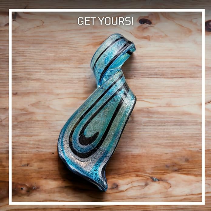 BESHEEK Murano Inspired Twist and Twirl Glass Pendant Necklace for Women Handcrafted Artisan Hypoallergenic Italian Style Jewelry