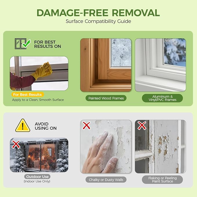 FLYZZZ Patio Door Window Insulation Kit, 84X120in Heavy Duty Winter Shrink Film - Image 3