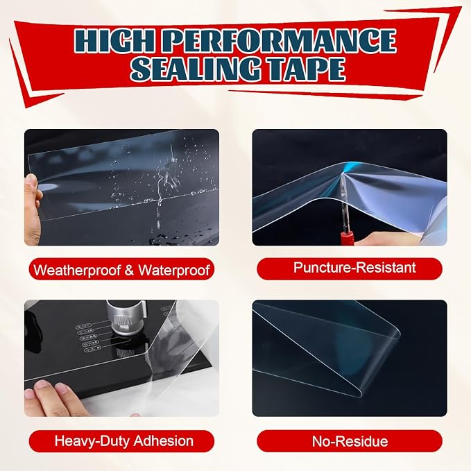 Transparent Window Weather Sealing Tape 2 Inch x 33 FT Weather Stripping - Image 8