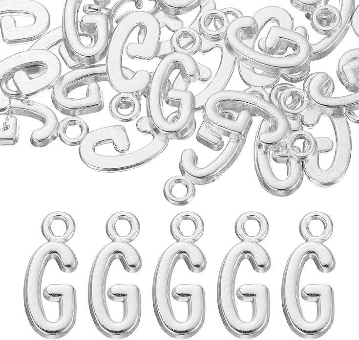 uxcell Letter Charm, Alloy Letter Initial Alphabet Charm for DIY Crafts Jewelry Making Bracelet Earrings Necklace