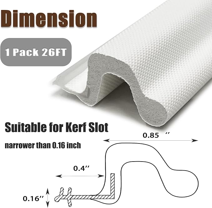 26 FT Door Frame Extra Thick Kerf Non-Adhesive Weather Stripping Seal Strip PU - Image 6