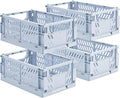 HUUSMOT 4-Pack Collapsible Plastic Storage Baskets, 9.8"x6.5"x3.8" | Pastel by HUUSMOT