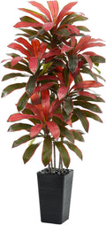 Artificial Dracaena Tree: 6FT Fake Plants Silk Faux Trees（Black Pot） | by TNGGNT