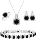 GZWHD Jewelry Set for Women CZ Earrings Necklace Ring Bracelet Set Prom Party Wedding Jewelry Gift for Mother Friend Wife