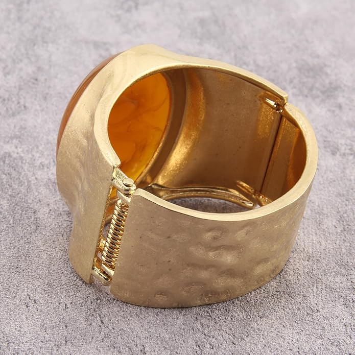 Gold Cuff Bracelet for Women Silver Beaded Bracelets Open Bangle Stackable Stretch Bead Bracelet Boho Jewelry Gifts for Wife Couple