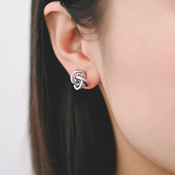 Gold Knot Earrings for Women Trendy Stud Earrings Chunky Statement Drop Dangle Earrings Lightweight Hypoallergenic Jewelry Women Christmas Gifts