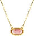 Birthstone Necklace for Women 14K Gold Plated Dainty Pendant Teen Trendy Stuff Jewelry Gift Chain 17+3 Inch