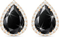 Linawe Women Stud Earrings, Teardrop Diamond Moissanite Cubic Zirconia Earrings Studs Rhinestone Jewelry Gold/Silver/Rose Gold