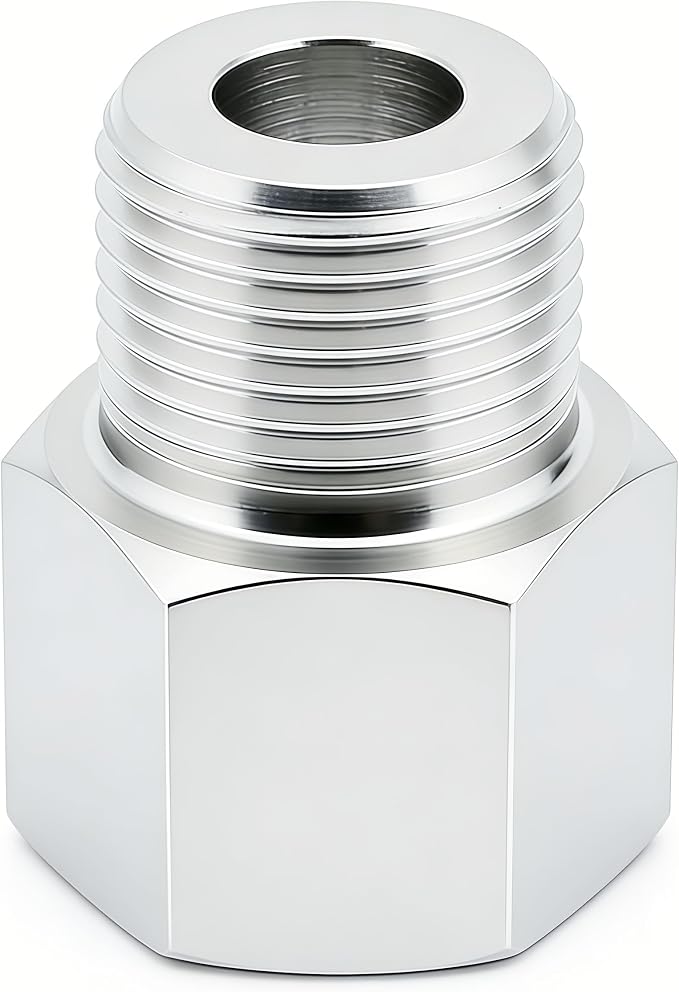 304 Stainless Steel M20*1.5 Female Thread x 1/8" NPT Male Adapter Metric - Image 3
