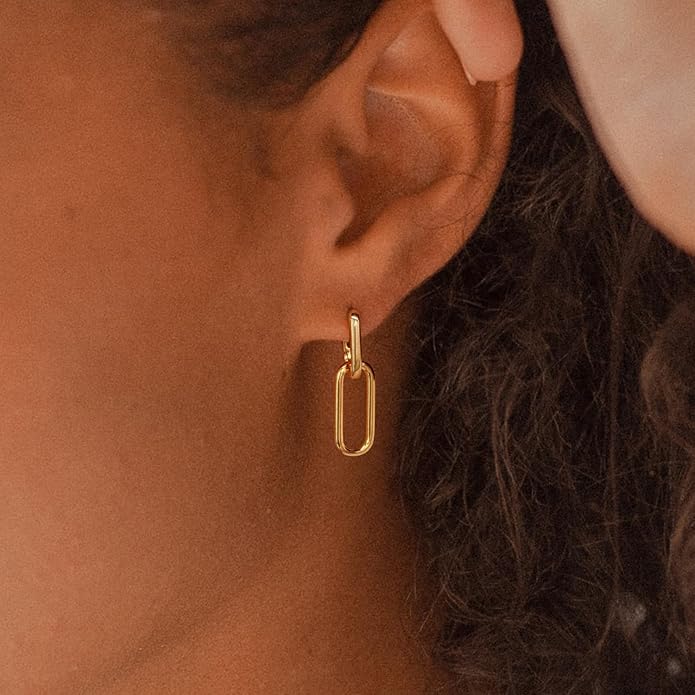 14K Gold Earring Cross Waterdrop Butterfly Heart Knot Earrings for Women Gold Silver Cross Leverback Drop Gold Silver Teardrop Hoop Dangle Earring White Gold Dangle Drop Earring