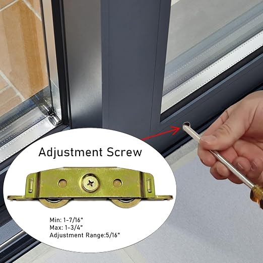 2 Pack Sliding Glass Door Rollers Replacement, 1-1/4" Steel Ball Bearing Patio - Image 5