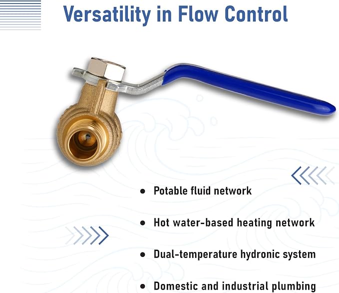 1/2 INCH PEX-B Ball Valves, Lead-Free Brass Full Port Shut-Off Valve - Image 4