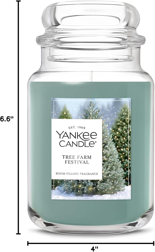 Yankee Candle Tree Farm Festival, Christmas Scented Candle, 22oz Large Jar - Image 9