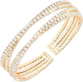 Rhinestone Bracelet Multilayer Cuff Bracelet Sparkling Crystal Layered Bridal Bracelets for Women